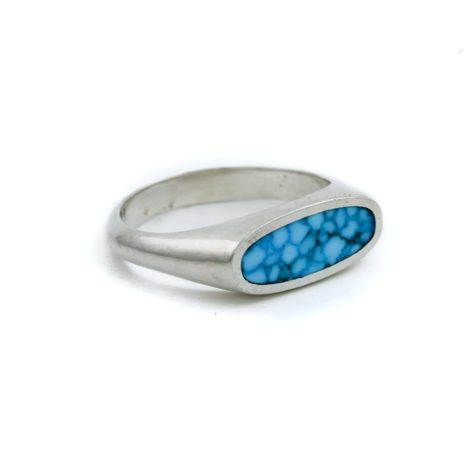 Sterling Silver Oval-Cut Signet x Birdseye Kingman Turquoise by Kingdom