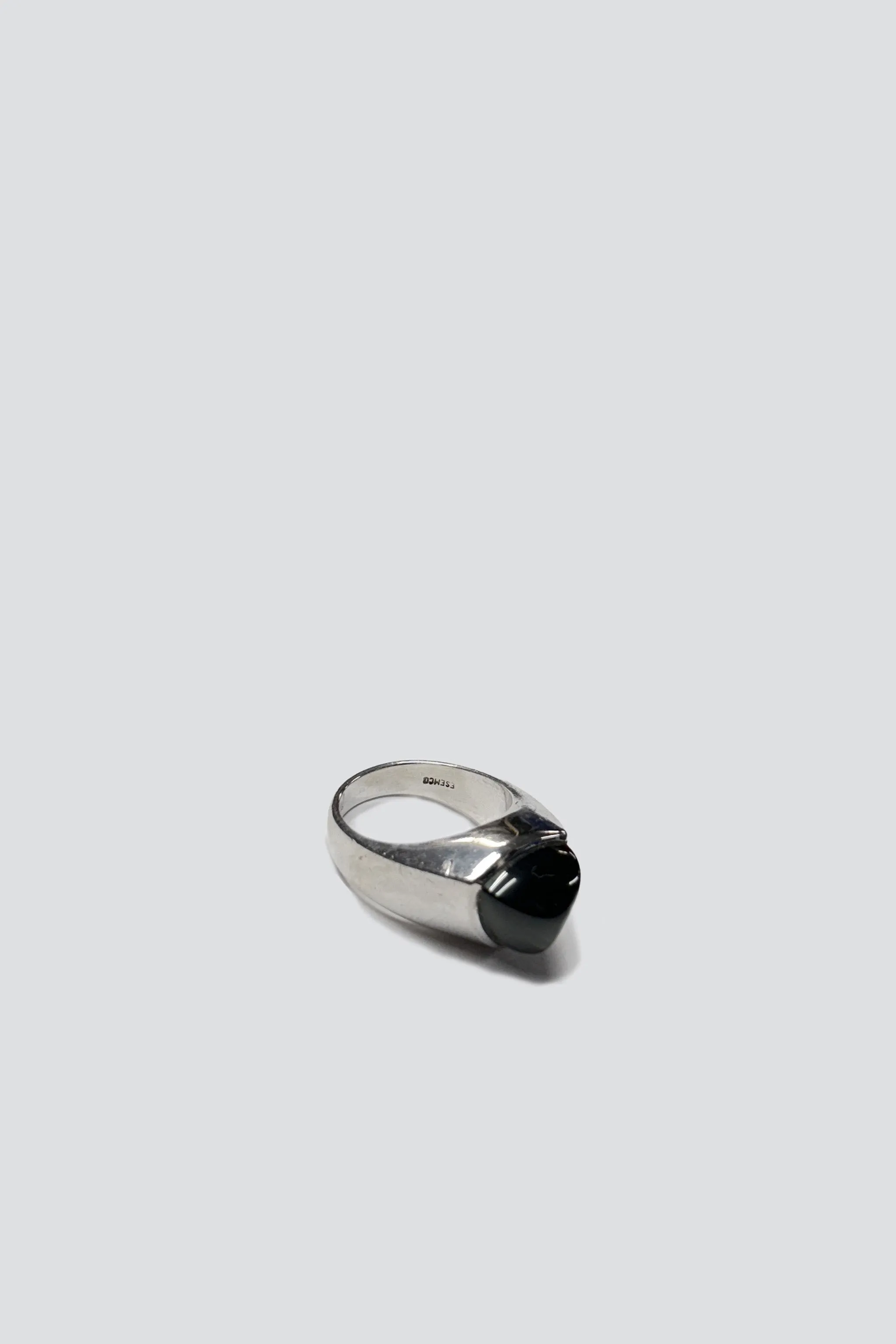 Sterling Silver Pointed Onyx Signet Ring