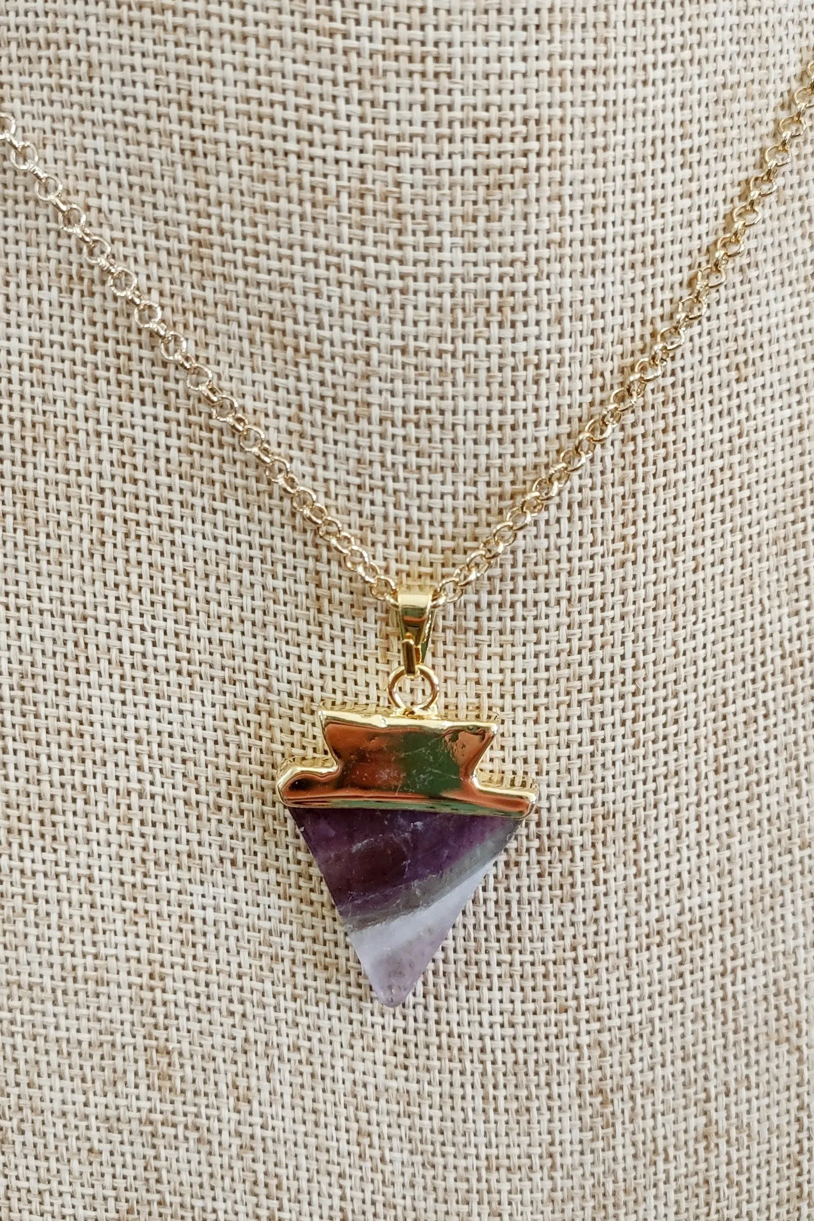 Stone Arrowhead Pendant Necklace