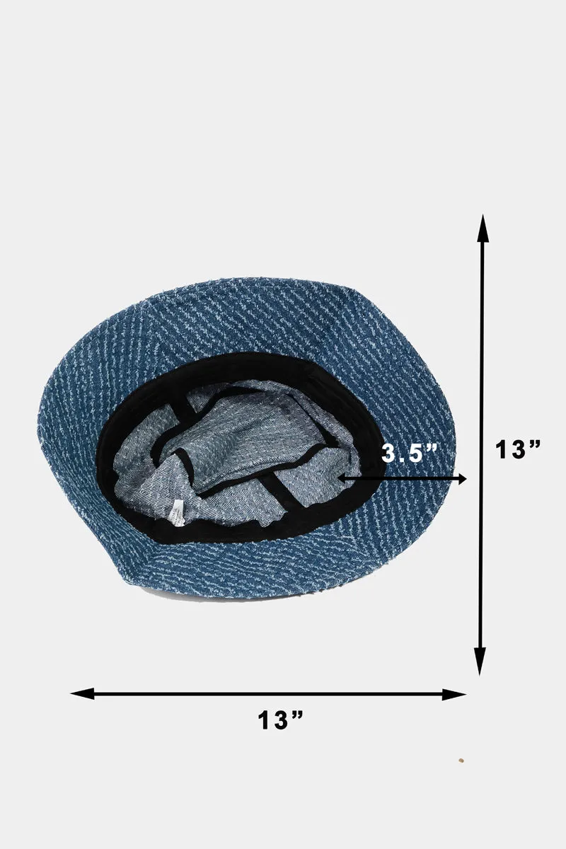 Stripped Denim Bucket Hat