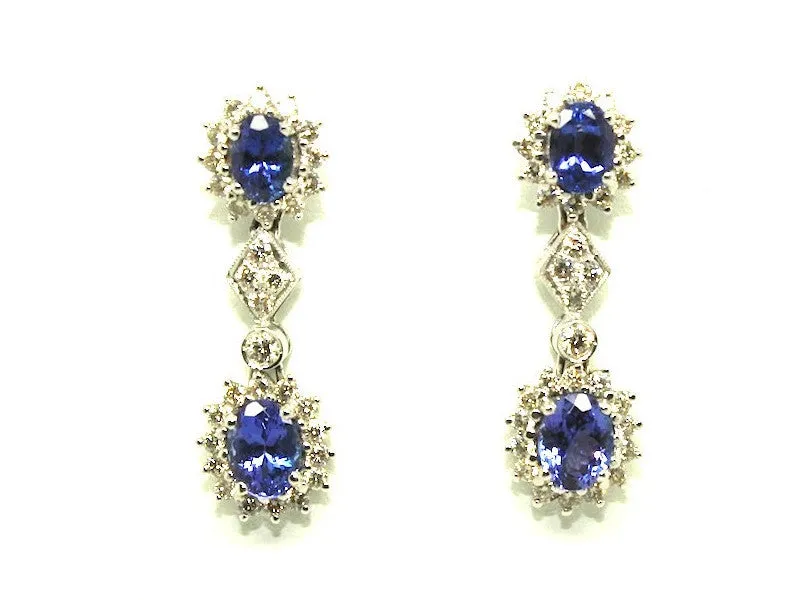 Tanzanite And Diamond Classic Drop Earring Ad No.0210