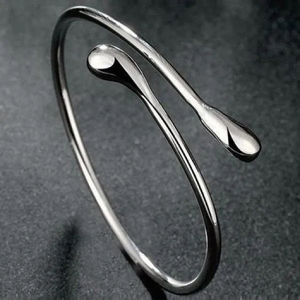 Teardrop Bangle in Sterling Silver