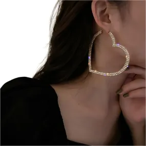 TEEK - Big Heart Crystal Hoop Earrings