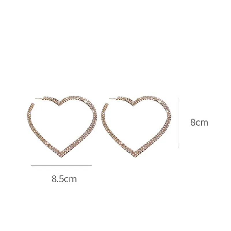 TEEK - Big Heart Crystal Hoop Earrings