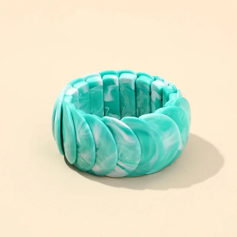 TEEK - Vintage Acrylic Wide Disc Bracelets Bangle