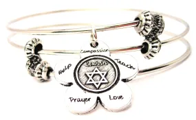 The Jewish Flower Small Triple Style Expandable Bangle Bracelet