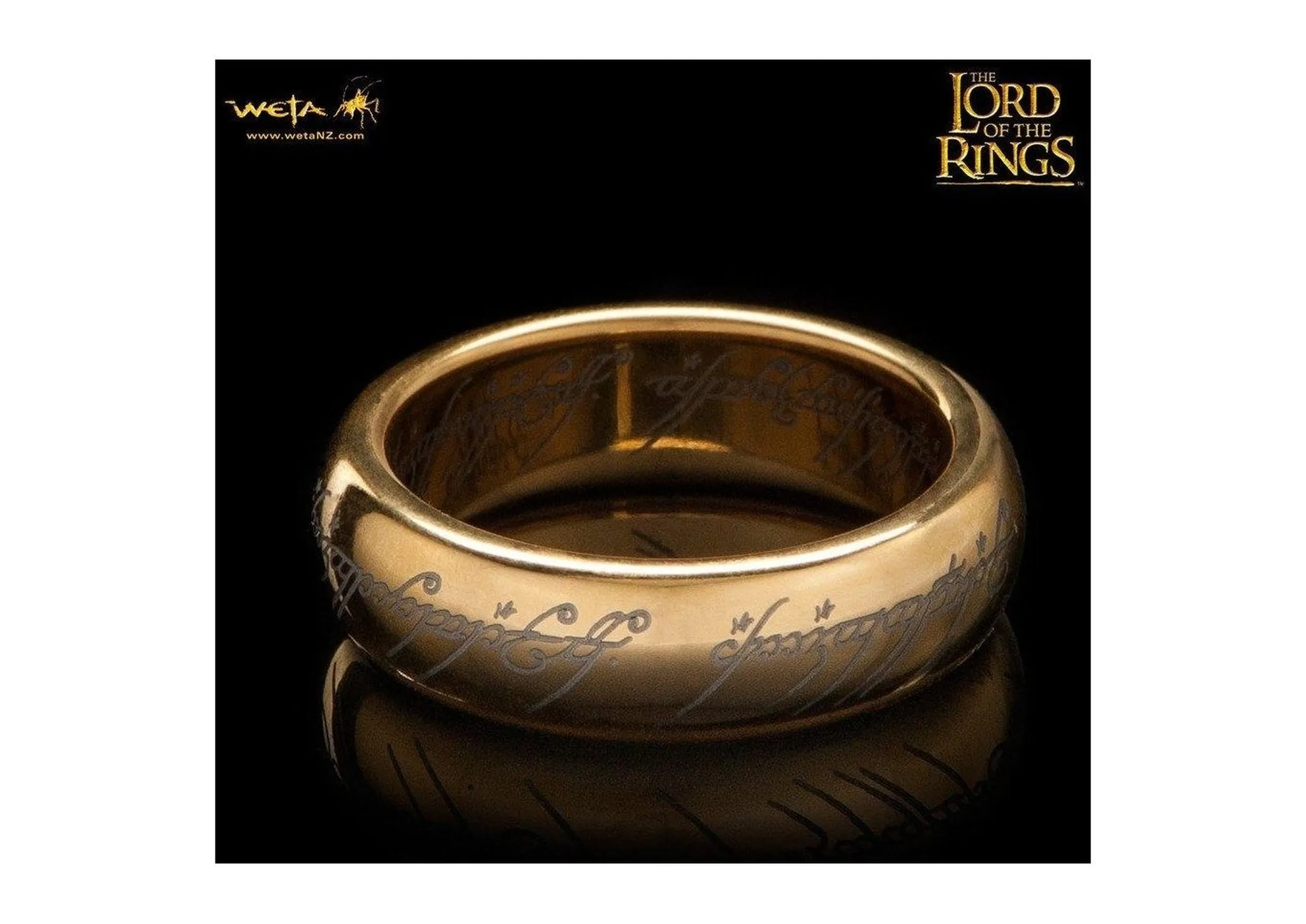 The Lord of the Rings: The One Ring: Gold Plated Tungsten Carbide (with Elvish runes)