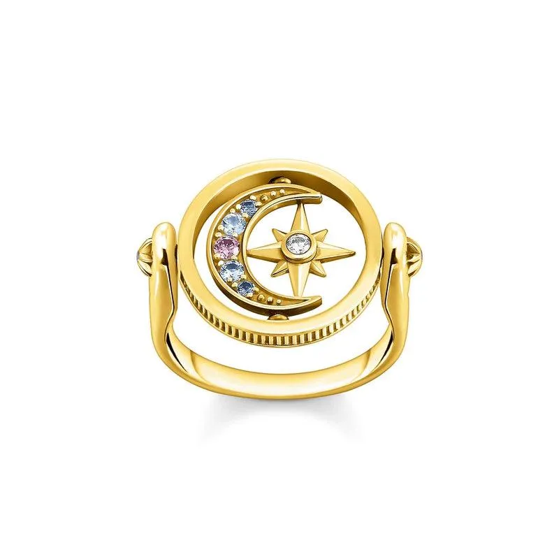 Thomas Sabo Ring Royalty star & Moon gold