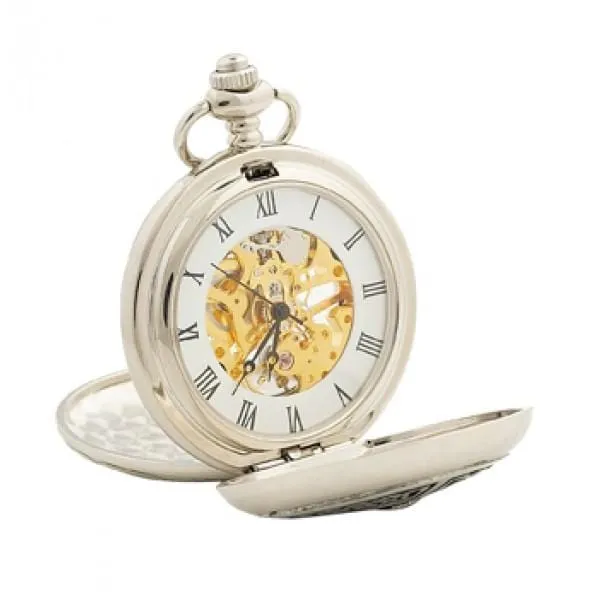 Three Thistle Black Enamel Pocket Watch (PW114 CB)