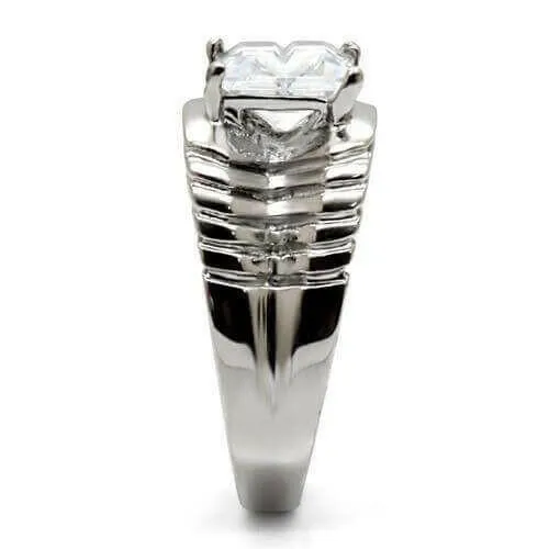 TK028 - High polished (no plating) Stainless Steel Ring with AAA Grade