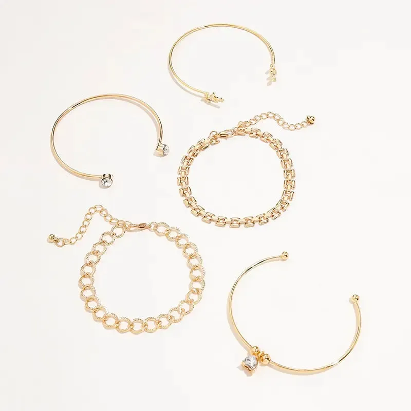 Trendy Contemporary Chain Bracelet Set