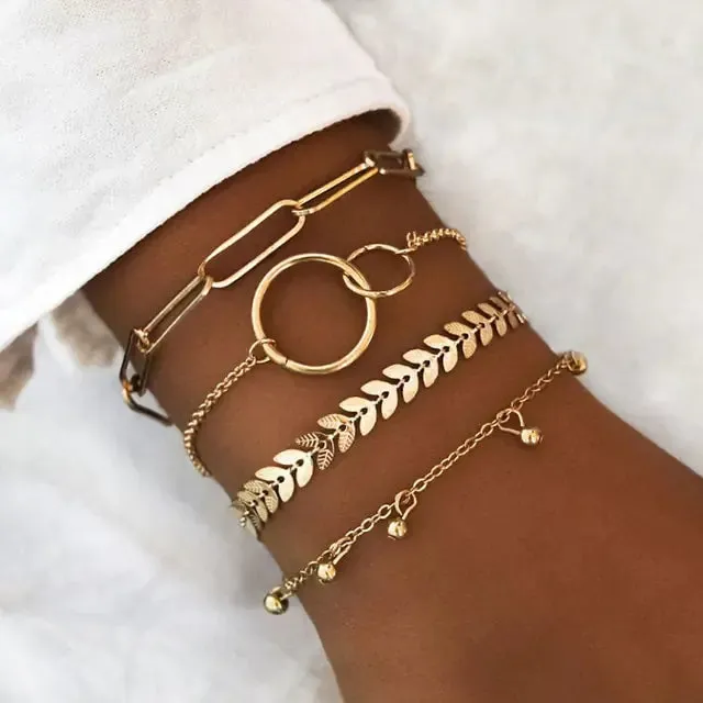 Trendy Contemporary Chain Bracelet Set