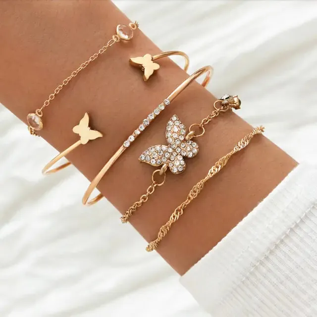 Trendy Contemporary Chain Bracelet Set