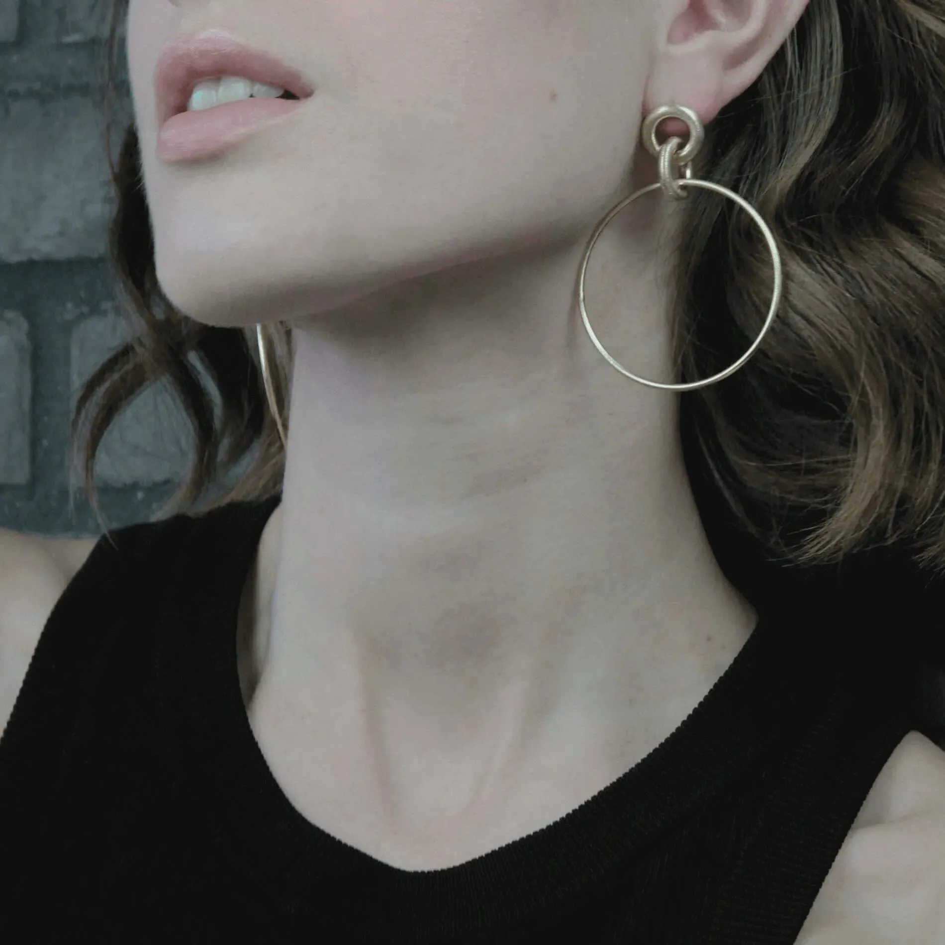 Tula Statement Hoop Earrings Gold Plating