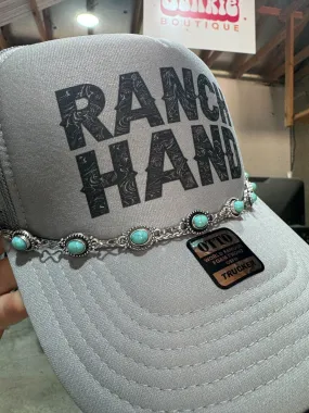 Turquoise Concho Hat Chain