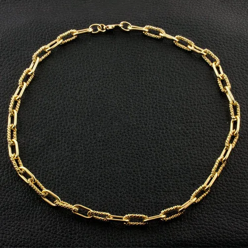 Twist & Plain Oval Link Chain