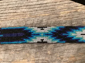 Twister Blue Ice Seed Bead Hatband