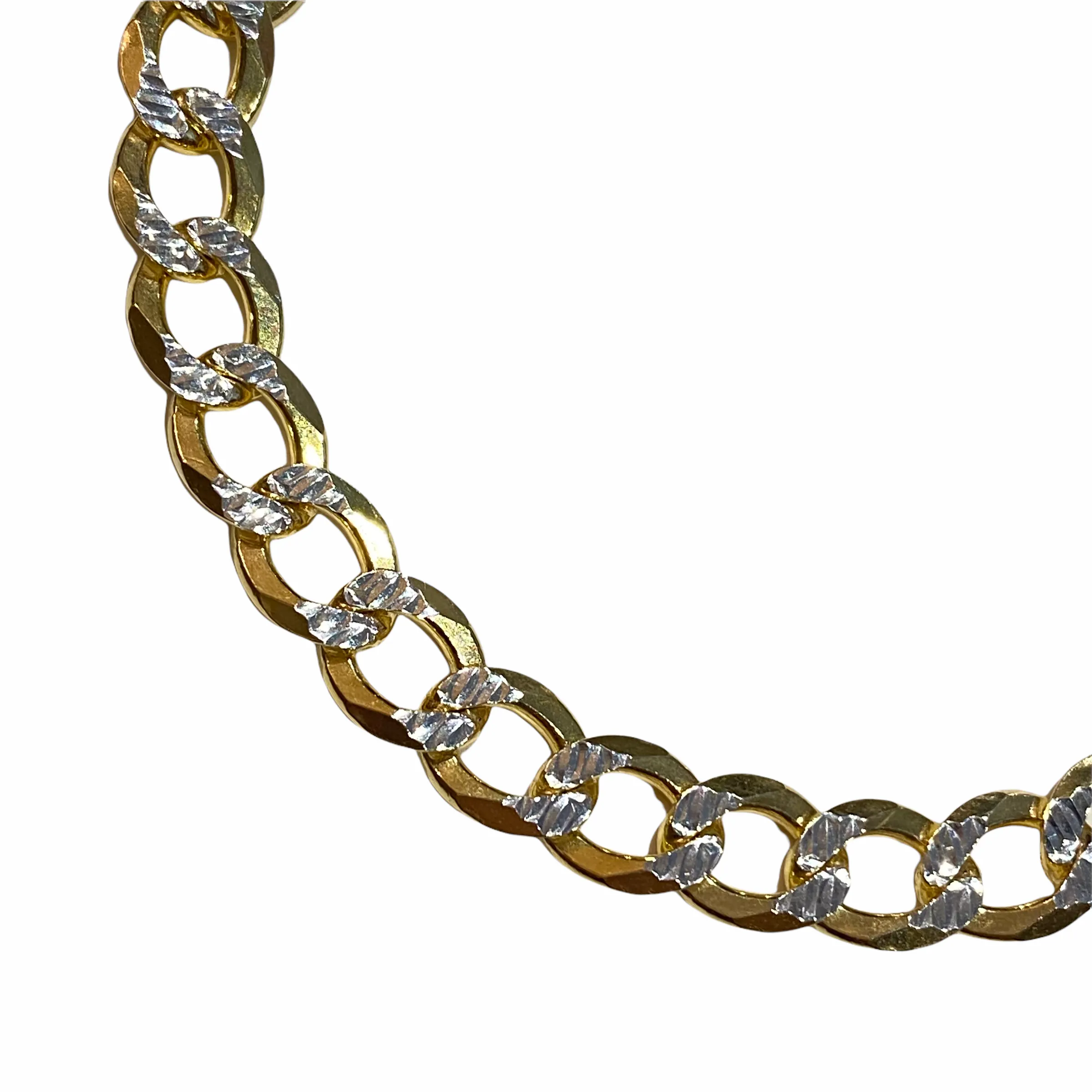 Two Tone Cuban Chain Thick 7mm & 7” Bracelet