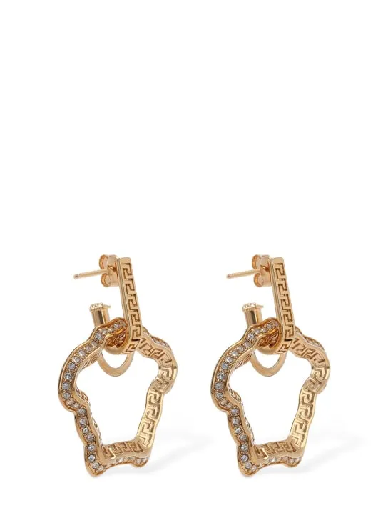 Versace   Medusa shape crystal drop earrings 