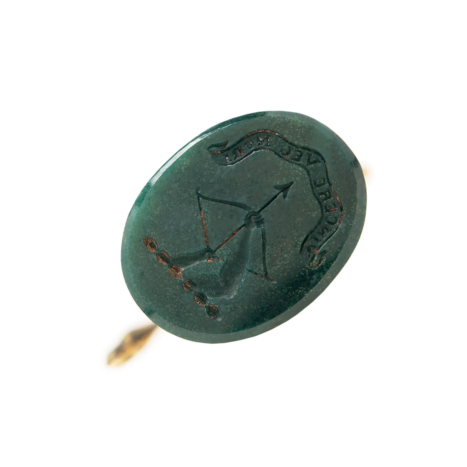 Victorian 18k Bloodstone Horse Fob "Victory Before Death"