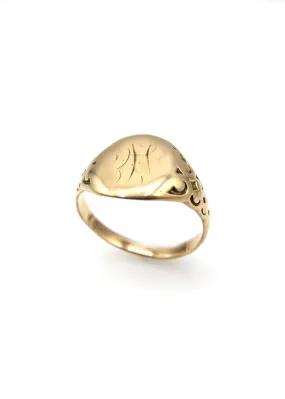 Vintage 10K Gold Signet Ring