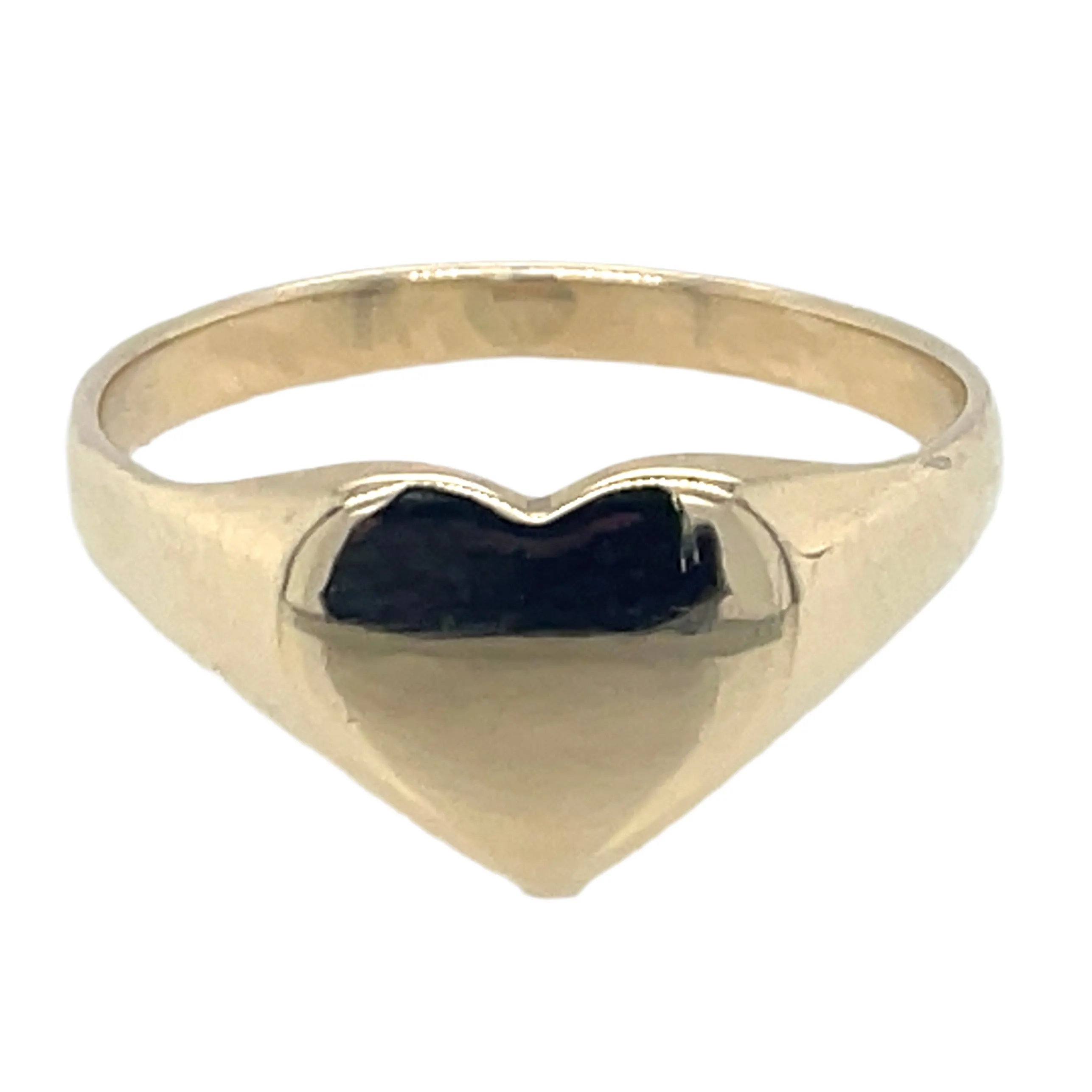 Vintage 9ct Yellow Gold Heart Signet Ring