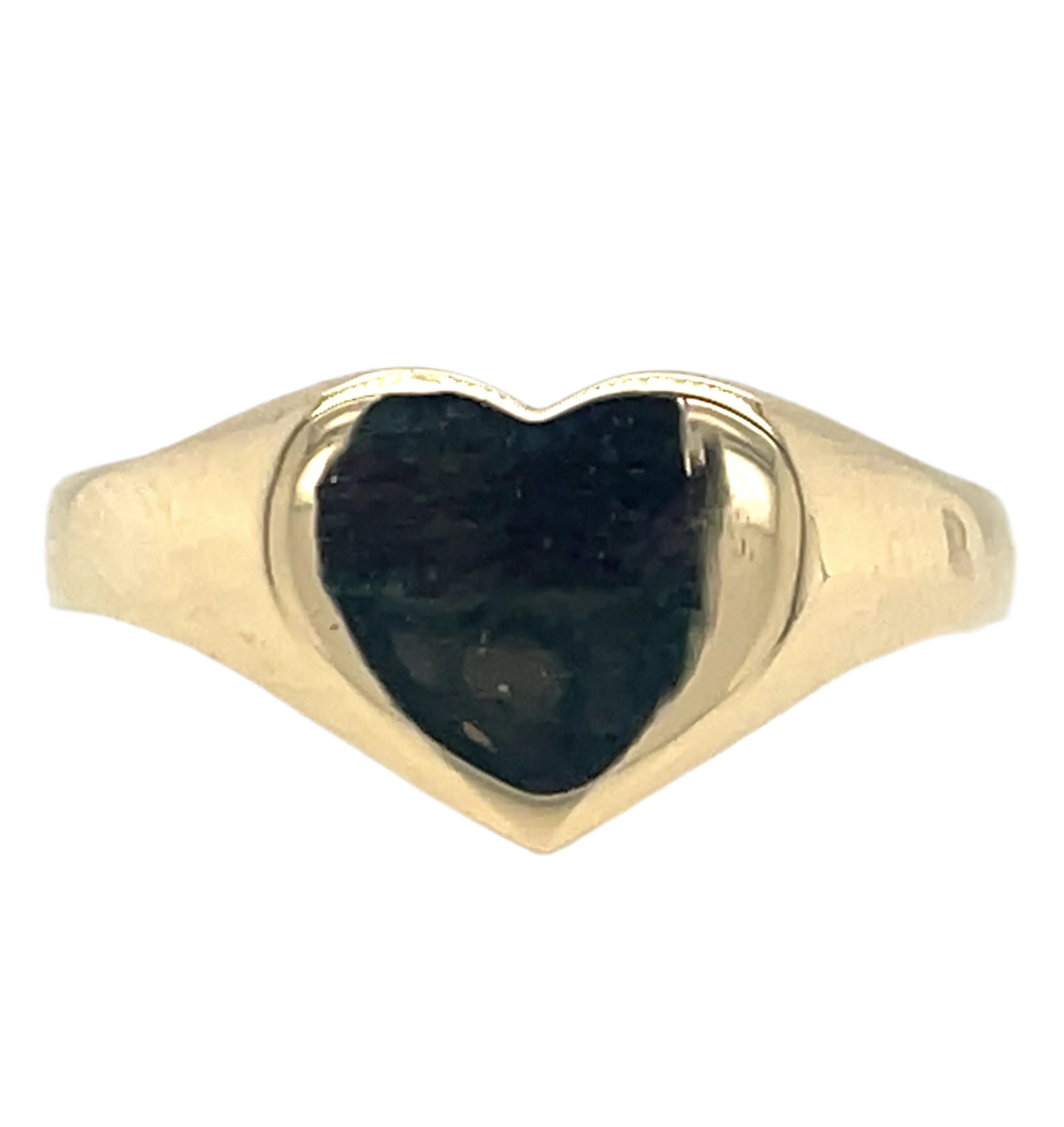 Vintage 9ct Yellow Gold Heart Signet Ring