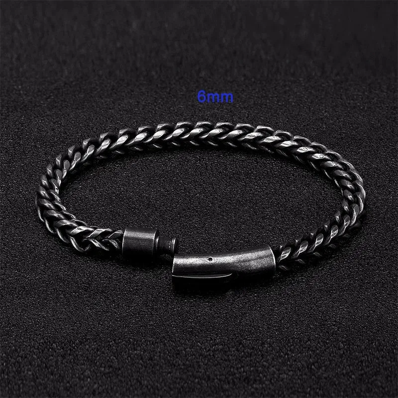 Vintage Chain Link Men Bracelet Handmade Punk Rock Stainless Steel Motorcycle Bracelets Male Hand Jewelry Accessories Boyfriend