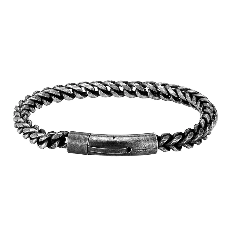 Vintage Chain Link Men Bracelet Handmade Punk Rock Stainless Steel Motorcycle Bracelets Male Hand Jewelry Accessories Boyfriend