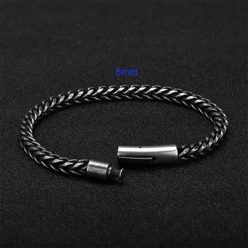 Vintage Chain Link Men Bracelet Handmade Punk Rock Stainless Steel Motorcycle Bracelets Male Hand Jewelry Accessories Boyfriend