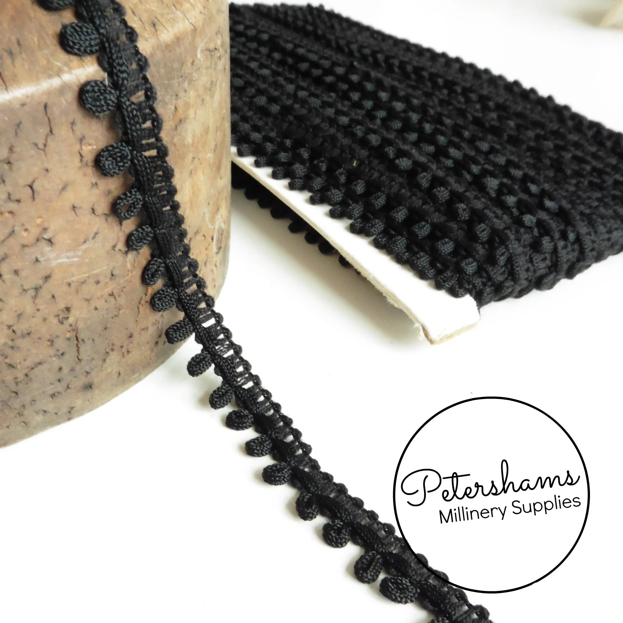 Vintage Mini Looped Black Trim - 1m