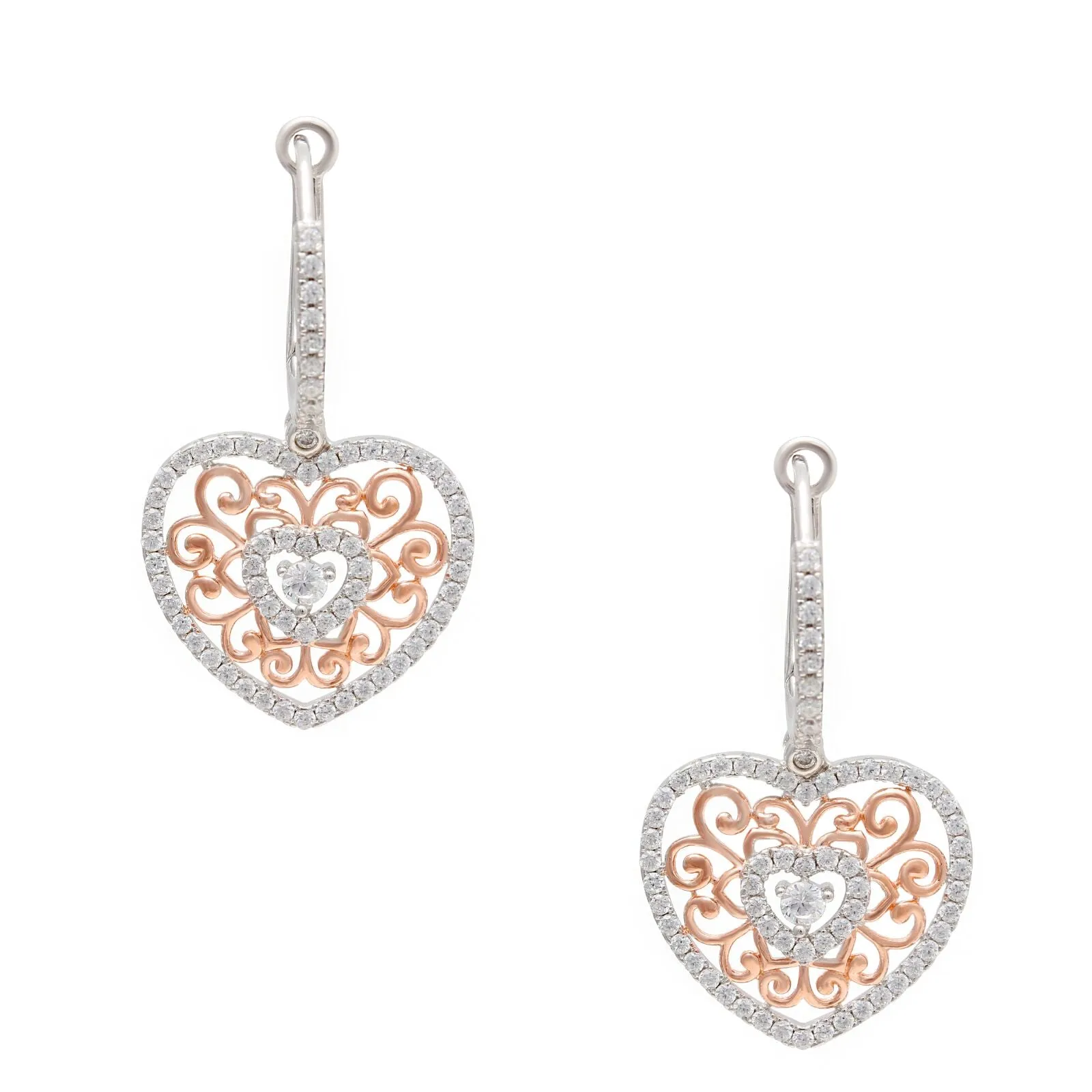 Vogue Solitaire Heart CZ Earrings IJ15CSSER042