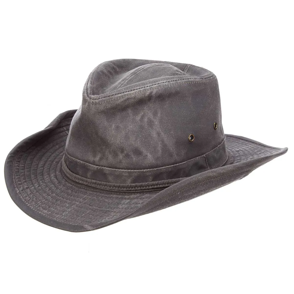 Weathered Cotton Outback Hat with Shapeable 2 3/4" Brim