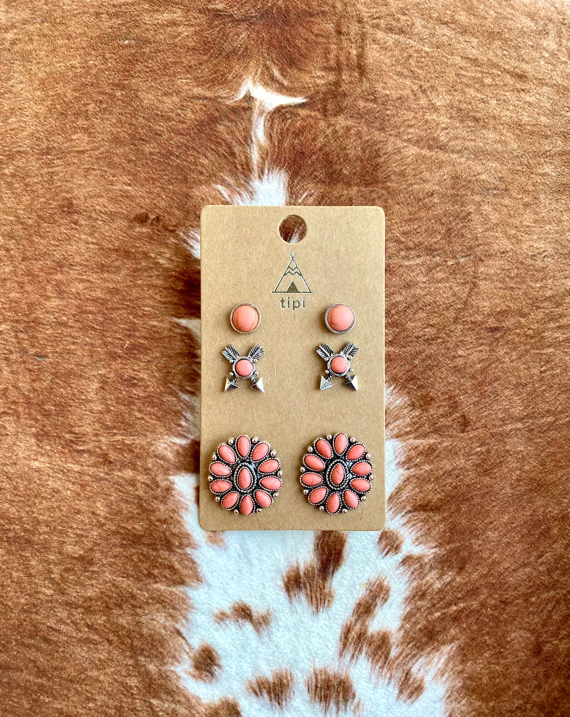 Western Stone Earrings-3PC Set