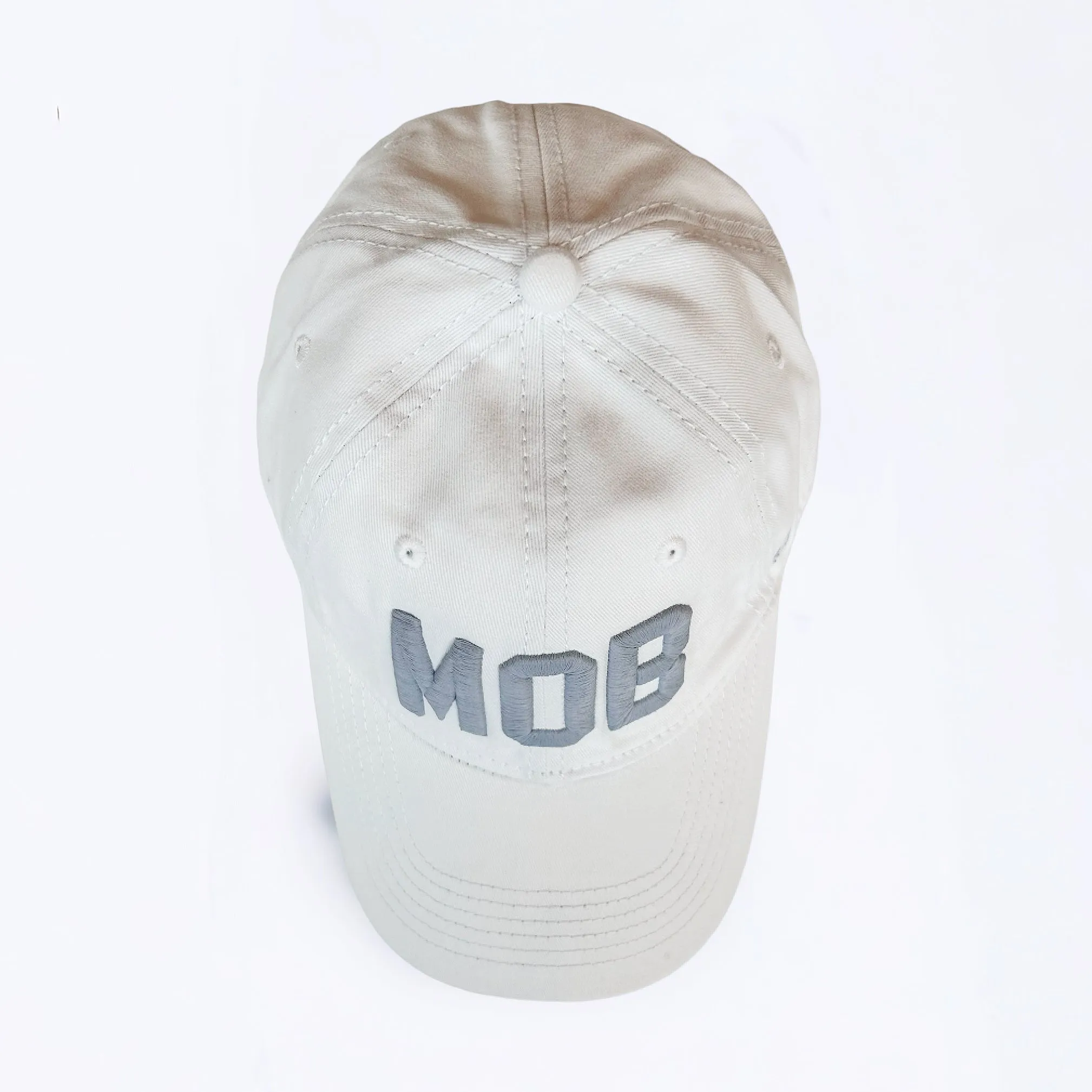 White and Grey MOB Hat