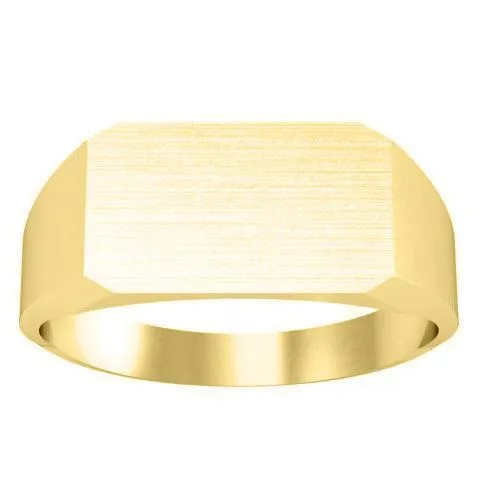 Wide Rectangular Signet Ring for Men - 15mm x 10mm