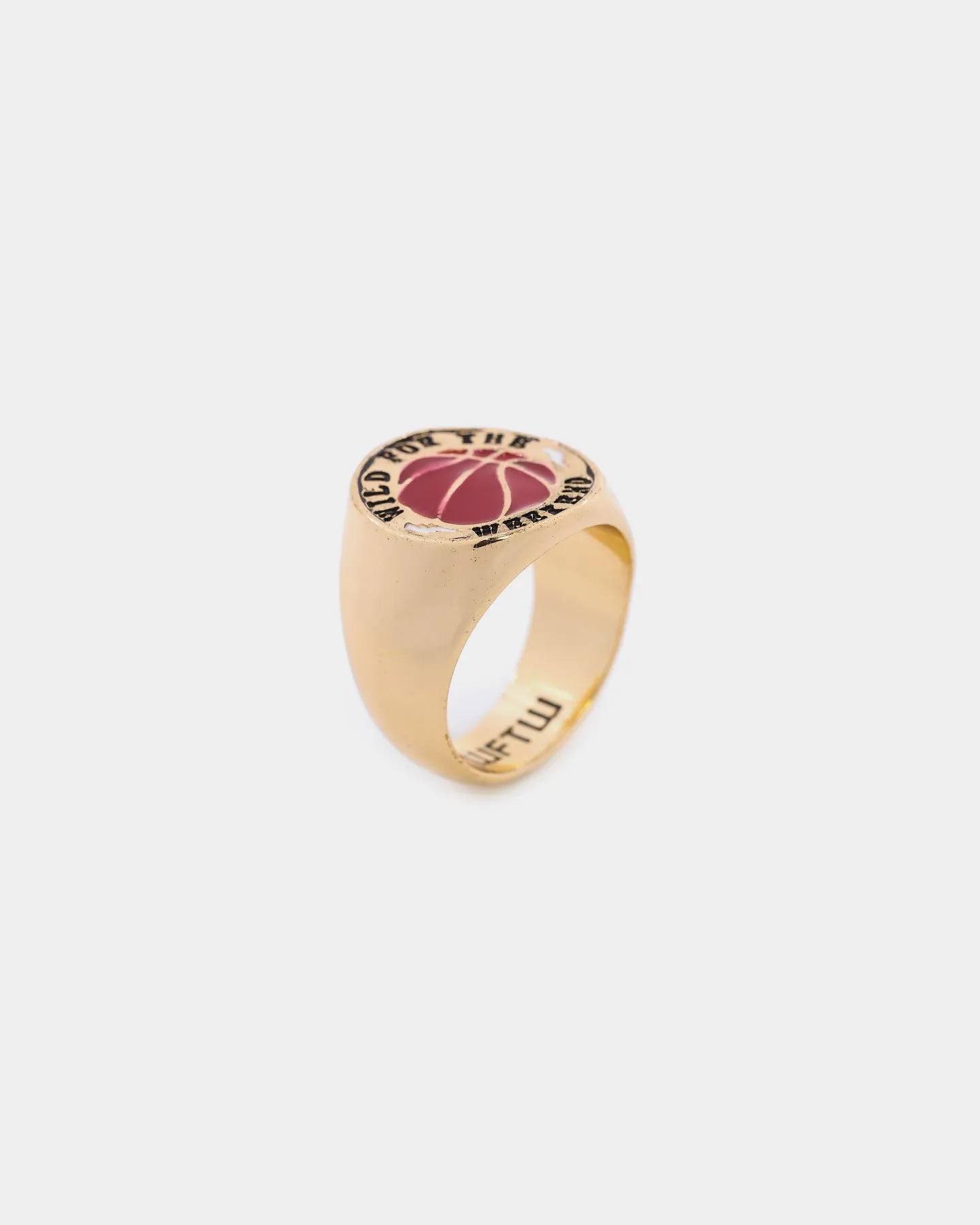 Wild For The Weekend Baller Basketball Signet Ring (Medium) Gold