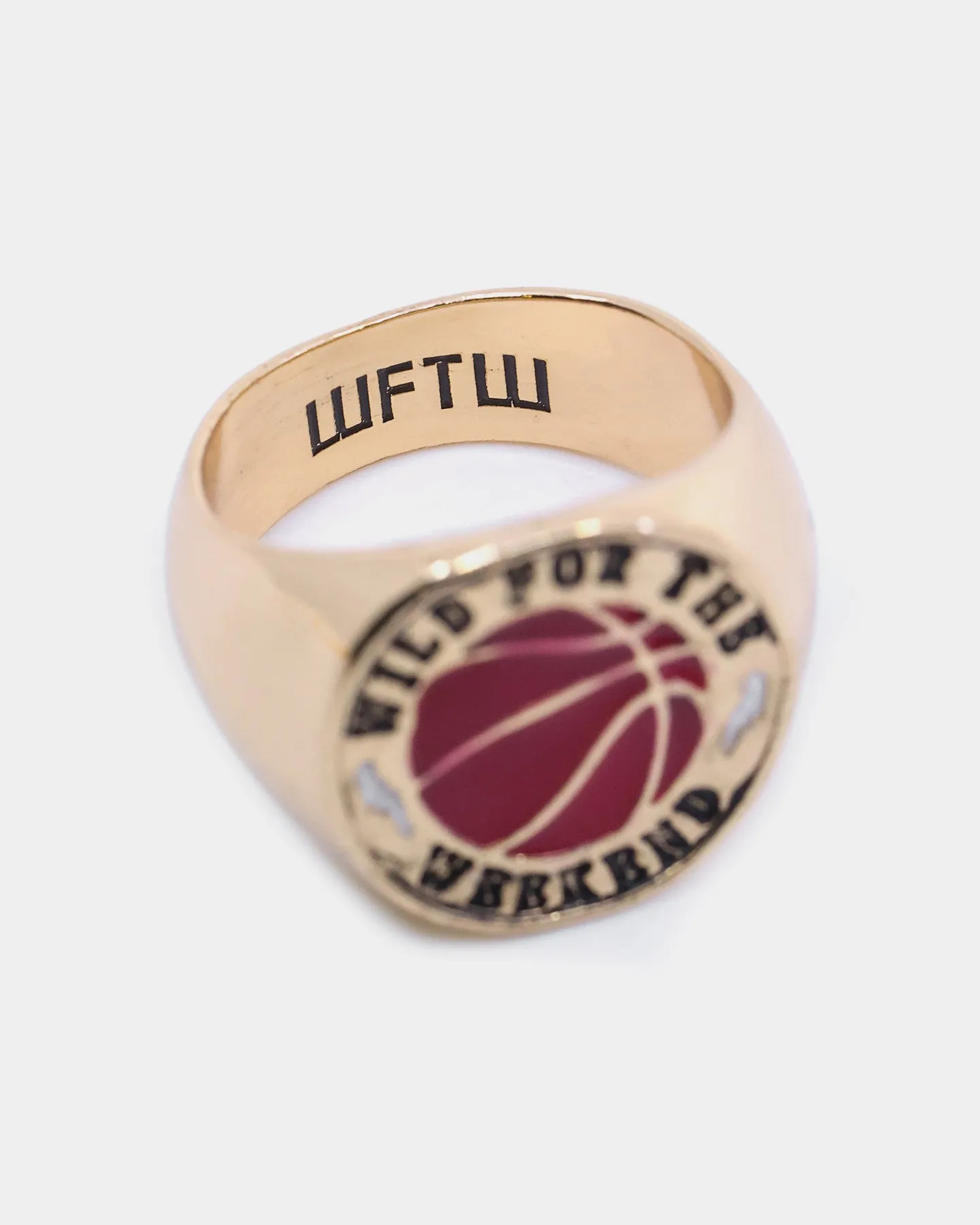 Wild For The Weekend Baller Basketball Signet Ring (Medium) Gold