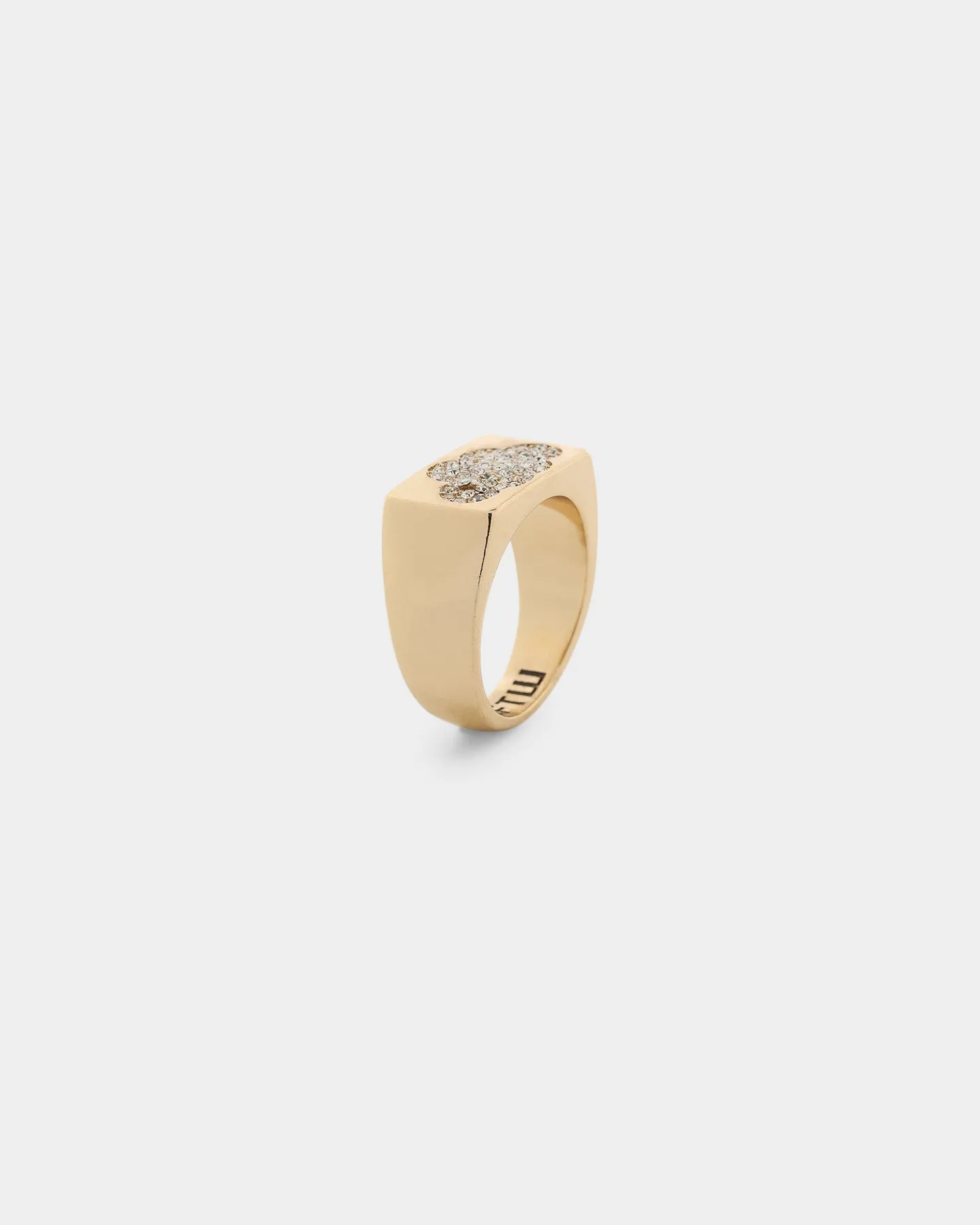 Wild For The Weekend Cloud Crystal Signet Ring (Large) Gold