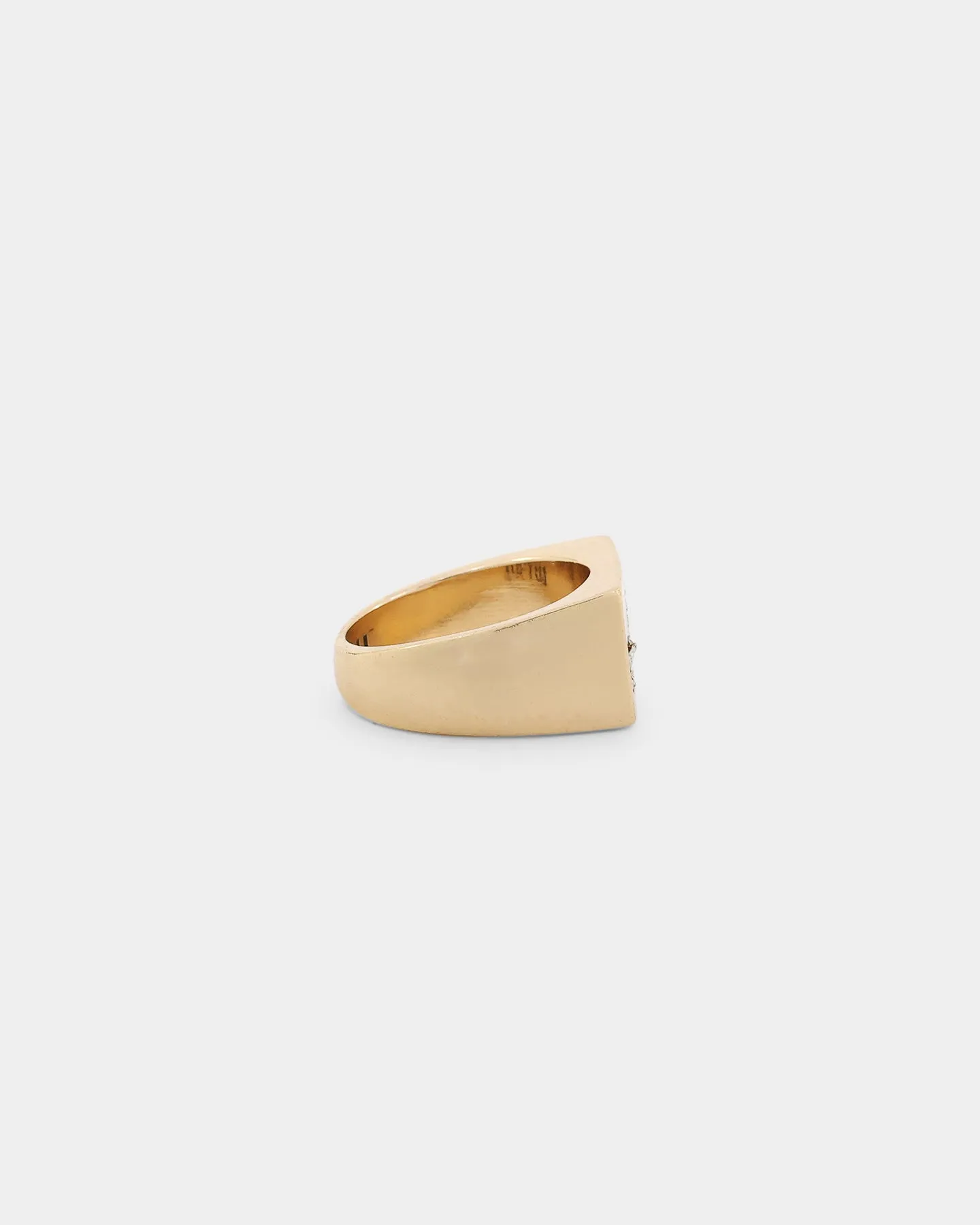 Wild For The Weekend Cloud Crystal Signet Ring (Large) Gold