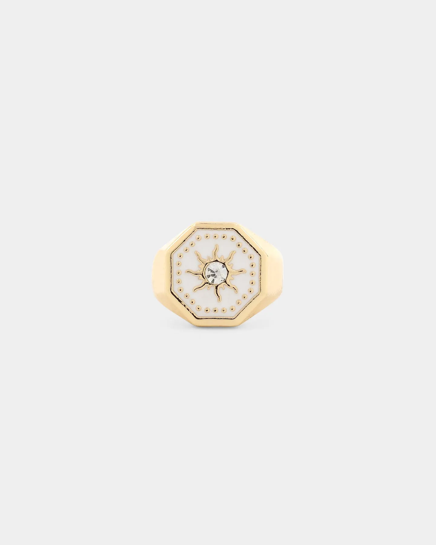 Wild For The Weekend Octagon Sun Signet Ring (Medium) Gold