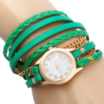 Women Antique Weave Bracelet Analog Wrist Watch