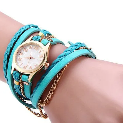 Women Antique Weave Bracelet Analog Wrist Watch