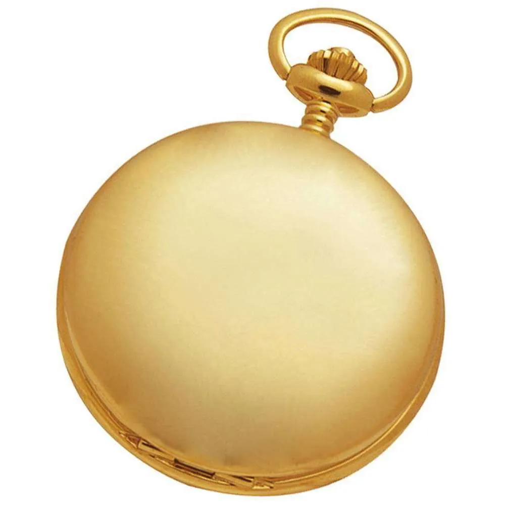 Woodford Gold Plated Double Full Hunter Skeleton Mechanical Pocket Watch - Gold