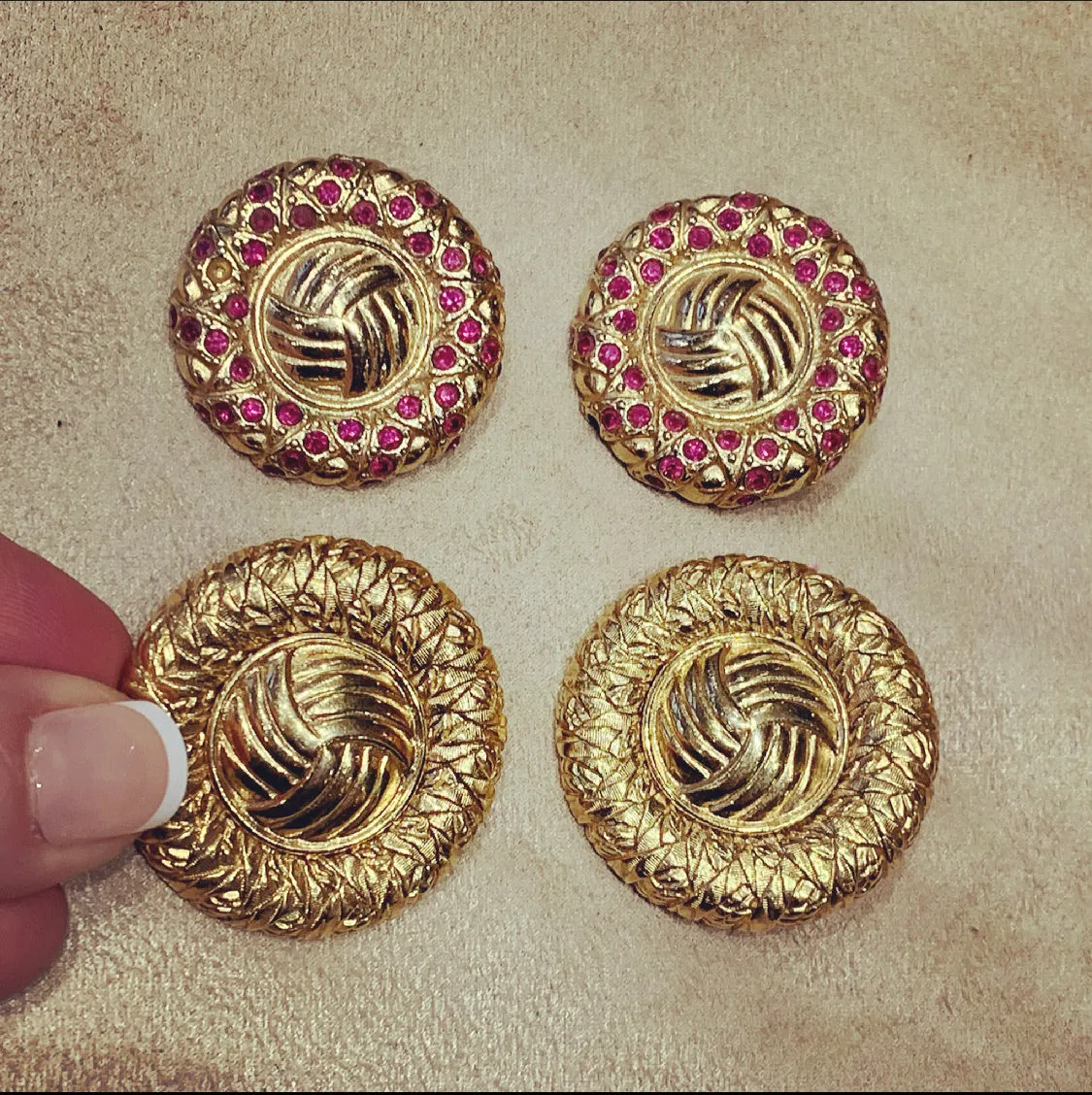 Yves Saint Laurent Gold and pink earrings