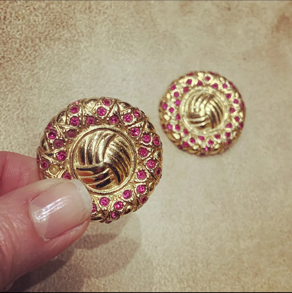 Yves Saint Laurent Gold and pink earrings