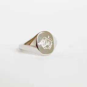 Zodiac Signet Ring in Silver - Taurus