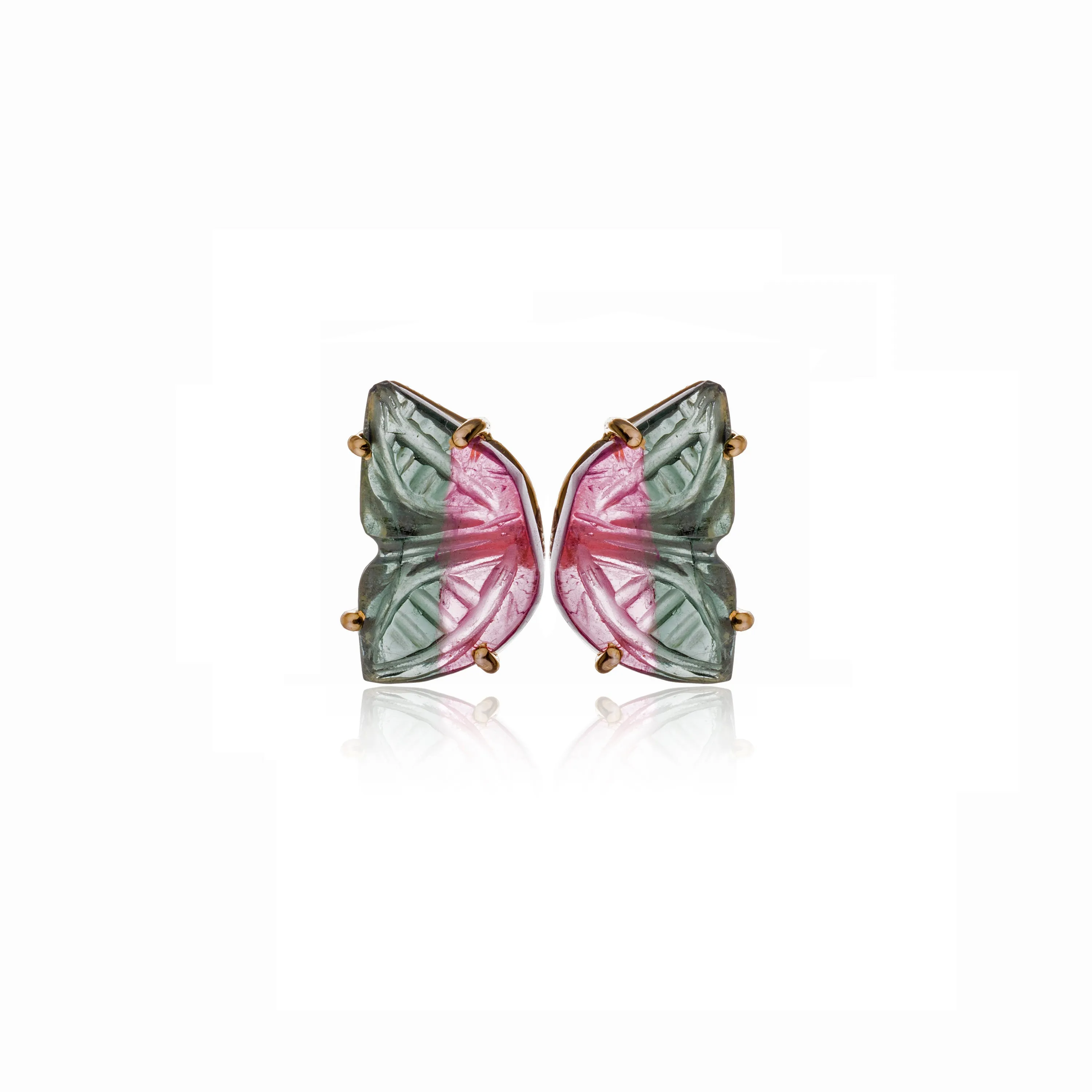 Zoya Titli Watermelon Tourmaline Butterfly Wings, 14K Gold